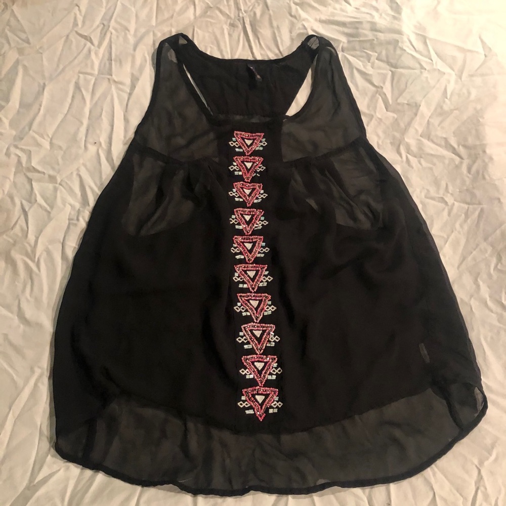 Black transparent Top - Bershka - Medium